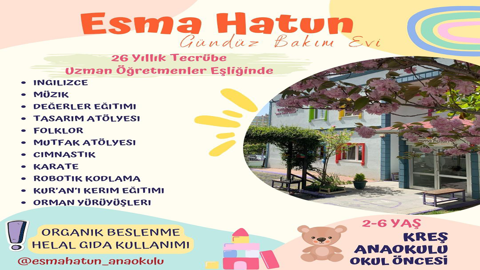 Esma Hatun Çocuk Yuvası, Anaokulu, Kreş, Yaz Okulu, Gündüz Bakımevi, Ana Sınıfı, Başakşehir, çocuk, sevgi, anne kalbi kadar, etkinlik, aktivite, eğlence, spor, yüzme, enneagram, yeni eğitim modeli, çocuk bahçesi, oyun alanları, başak